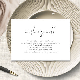 Tarjeta De Recepción Minimalista guión Boda blanco negro deseando lo me