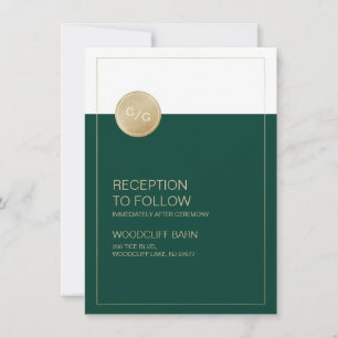 Tarjeta de recepción minimalista moderna de bodas