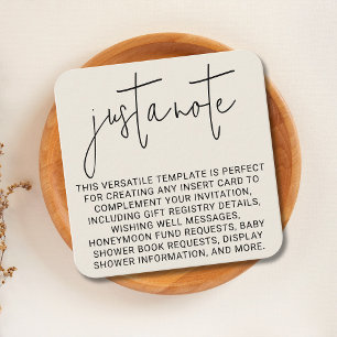 Tarjeta De Recepción Minimalista, Moderna Y Sencilla, Sólo Una Cuadrada