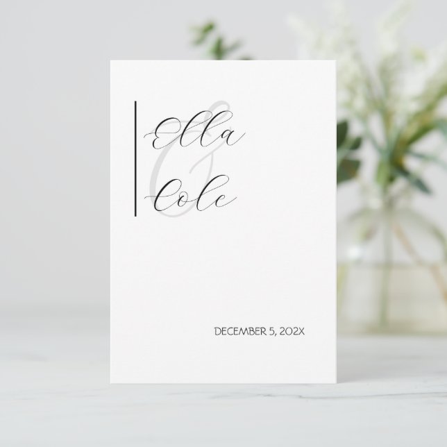 Tarjeta De Recepción Minimalista moderno (Anverso de pie)