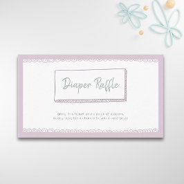 Tarjeta De Recepción Minimalista moderno Diaper Púrpura Raffle