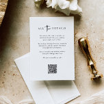 Tarjeta De Recepción Minimalista moderno simple | Detalles del invitado<br><div class="desc">Estas elegantes tarjetas de boda en blanco y negro insertan a sus huéspedes son sencillas y minimalistas, aunque muy elegantes, gracias a la escritura moderna a mano y al diseño depurado. Añade tu página web de bodas, o simplemente escribe los detalles sobre el alojamiento del hotel, las indicaciones para conducir...</div>