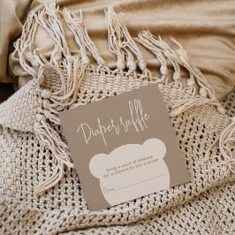 Tarjeta De Recepción Minimalista oso simple Baby Shower diaper raffre