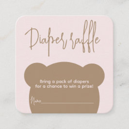 Tarjeta De Recepción Minimalista oso simple Baby Shower diaper raffre