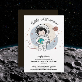 Tarjeta De Recepción Minimalista pequeño astronauta Baby Shower