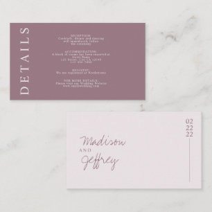 Tarjeta De Recepción Minimalista Rubor color rosa de la tierra