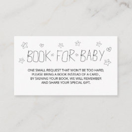 Tarjeta De Recepción Minimalista Script Black Book For Baby Baby Shower