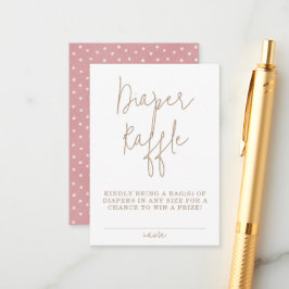 Tarjeta De Recepción Minimalista Teddy Bear Diaper Raffle Baby Shower