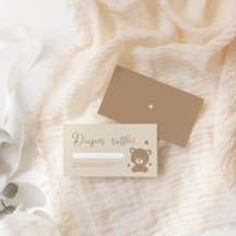 Minimalista Teddy Bear Diaper Raffle Baby Shower