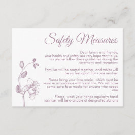 Tarjeta De Recepción Mínimas orquídeas florales medidas modernas de seg