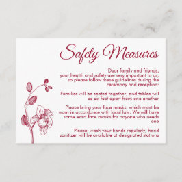 Tarjeta De Recepción Mínimas orquídeas florales medidas modernas de seg