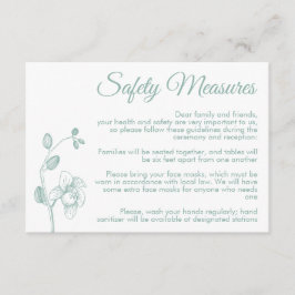 Tarjeta De Recepción Mínimas orquídeas florales medidas modernas de seg