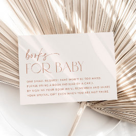 Tarjeta De Recepción Mínimo Boho, Moderno, Terracota, Libros Para Bebé