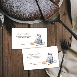 Tarjeta De Recepción Mínimo Chef Kitchen Diaper Raffle Baby Shower