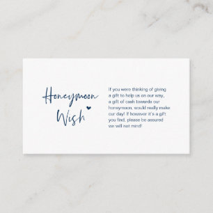 Tarjeta De Recepción Mínimo elegancia casual, Azul marino, Deseos de lu