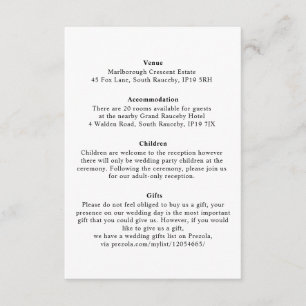 Tarjeta De Recepción Mínimo Elegante Floral Botánica de Monogramos