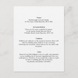 Tarjeta De Recepción Mínimo Elegante Floral Botánica de Monogramos