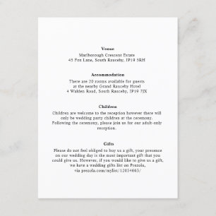 Tarjeta De Recepción Mínimo Elegante Floral Botánica de Monogramos