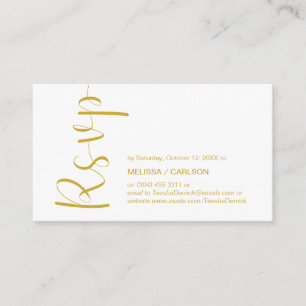 Tarjeta De Recepción Mínimo moderno, guión dorado, RSVP responde