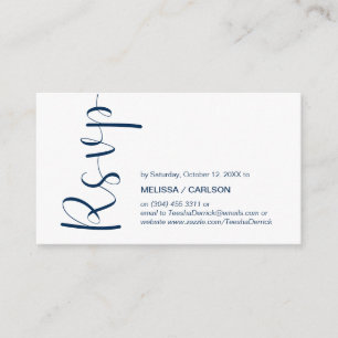 Tarjeta De Recepción Mínimo moderno, RSVP, Azul marino, Responder