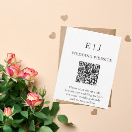 Tarjeta De Recepción Mínimo y Chic | Boda Blanca y Negra