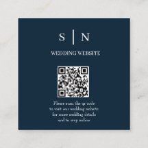 Mínimo y Chic | Código QR azul marino y blanco