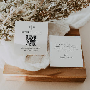 Tarjeta De Recepción Mínimo y Moda   Boda de código QR Comparte amor