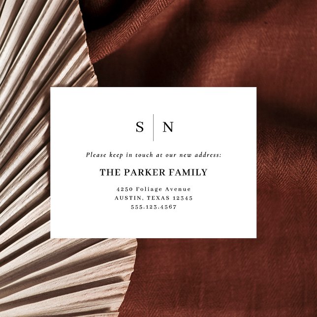 Tarjeta De Recepción Mínimo y Moda | Nueva dirección Insertar (Subido por el creador)