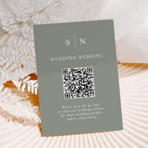 Mínimo y Moda | Sage Green QR Code Boda