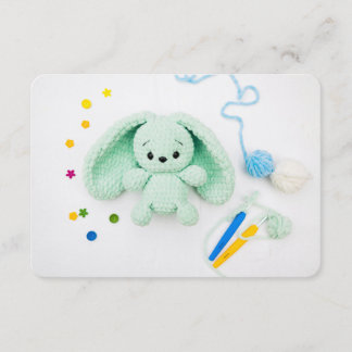 Tarjeta De Recepción Mint Crochet Bunny – Cozy Yarn Aesthetic