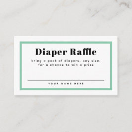 Tarjeta De Recepción Mint Green Gingham Plaid Baby Shower Diaper Raffle