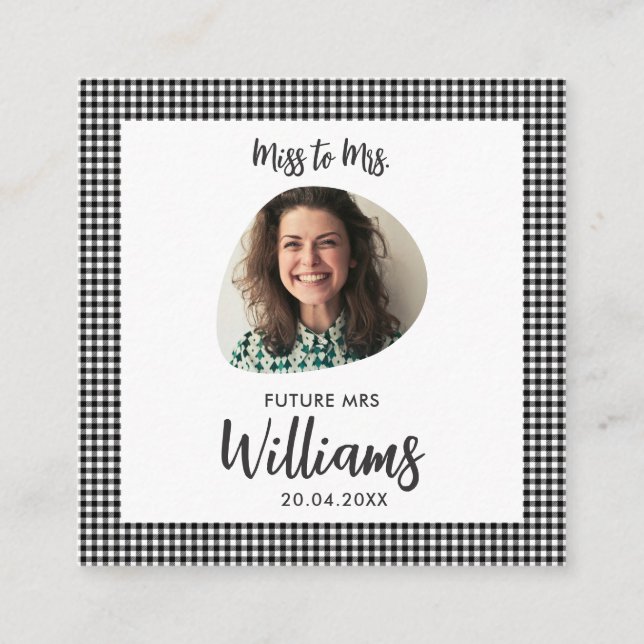 Tarjeta De Recepción Miss a la Sra. Future Sra. Modern Boho (Anverso)