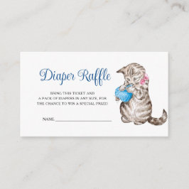 Tarjeta De Recepción Miss Moppet Kitten Baby Shower Diaper Raffle