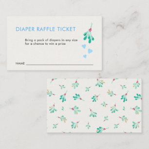 Tarjeta De Recepción Mistletoe besa a Baby Shower Diaper Raffle