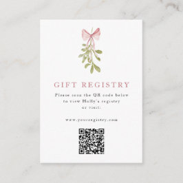Tarjeta De Recepción Mistletoe Dusty Rosa Bow QR Code
