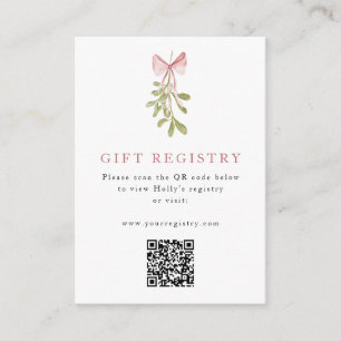 Tarjeta De Recepción Mistletoe Dusty Rosa Bow QR Code