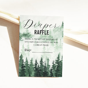 Tarjeta De Recepción Misty Forest Baby Shower Diaper Raffle