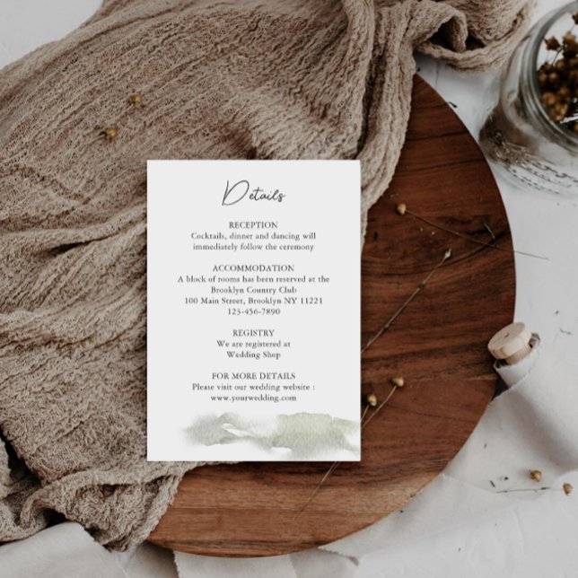 Tarjeta De Recepción Misty Mountain Wedding Details  (Subido por el creador)