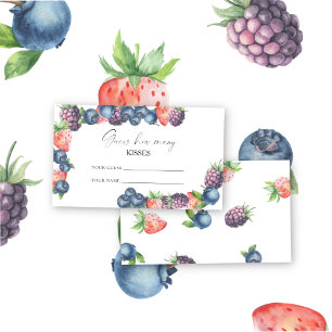 Tarjeta De Recepción Mix berry - adivina cuántos besos de juego de novi