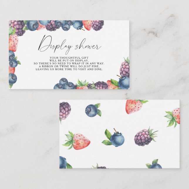 Tarjeta De Recepción Mix de bayas - Exposición de ducha (Anverso / Reverso)