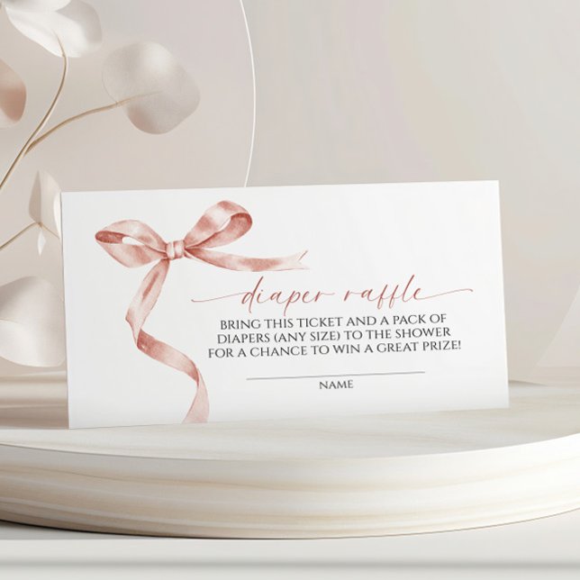 Tarjeta De Recepción Mocha Bow Diaper Raffle (Subido por el creador)