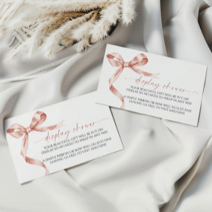 Tarjeta De Recepción Mocha Bow Display Baby Shower Enclosure Card