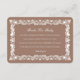 Tarjeta De Recepción Mocha Brown Talavera Tile Libros Para Bebés Insert
