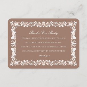 Tarjeta De Recepción Mocha Brown Talavera Tile Libros Para Bebés Insert