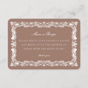 Tarjeta De Recepción Mocha Brown Talavera Tile Share Receta Insertar