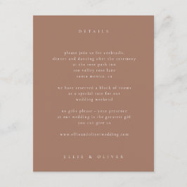 Tarjeta De Recepción Mocha Mousse Boho Foto Boda moderno