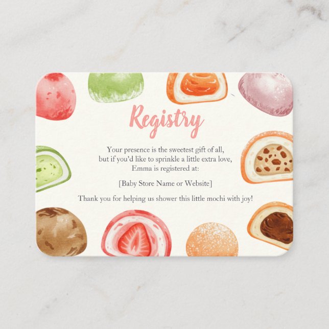 Tarjeta De Recepción Mochi-sweet and full of love! (Anverso)