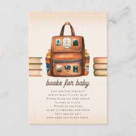 Tarjeta De Recepción Mochila + Solicitud de libro de Baby Shower para b