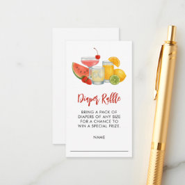 Tarjeta De Recepción Mocktail Summer Baby Shower Diaper Raffle