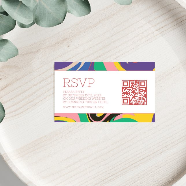 Tarjeta De Recepción Moda abstracta moderna Código QR Código RSVP (Subido por el creador)